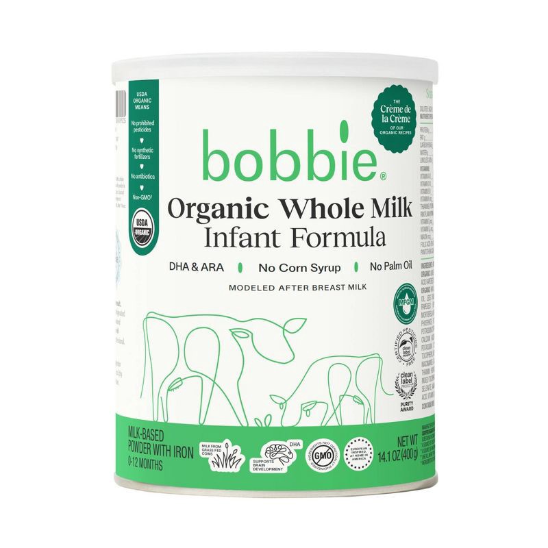 slide 1 of 14, Bobbie Organic Whole Milk Formula - 14.1oz, 14.1 oz