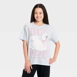 Girls' L.O.L. Vintage Short Sleeve Swan Lake Oversized Graphic T-Shirt - Blue XL
