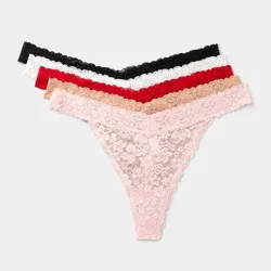 Women's 5pk Lace Thong Underwear - Auden™ XL
