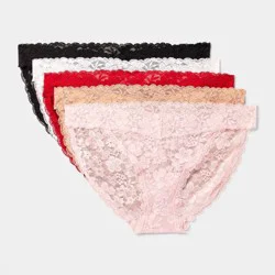 Women's 5pk Lace Bikini Underwear - Auden™ L