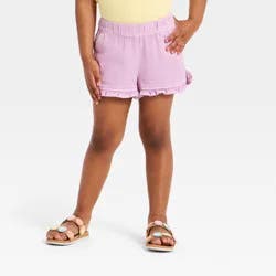 Toddler Girls' Twill Shorts - Cat & Jack™ Purple 12M