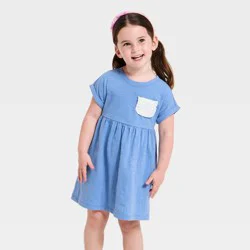 Toddler Girls' Pocket Dress - Cat & Jack™ Blue 3T
