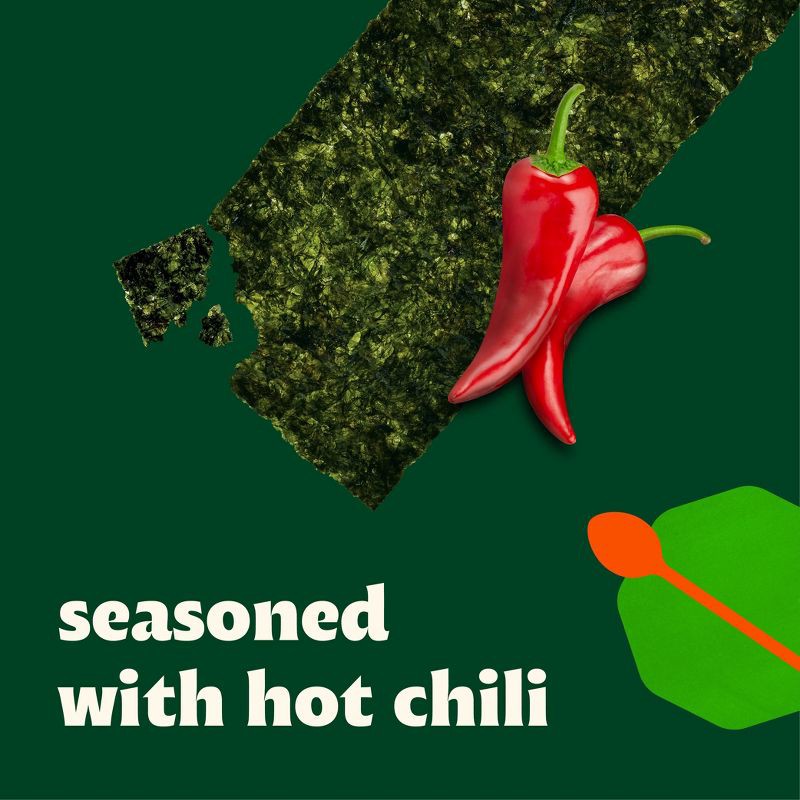 slide 4 of 7, Bibigo Hot Chili Seaweed Crisps - 0.14oz, 0.14 oz
