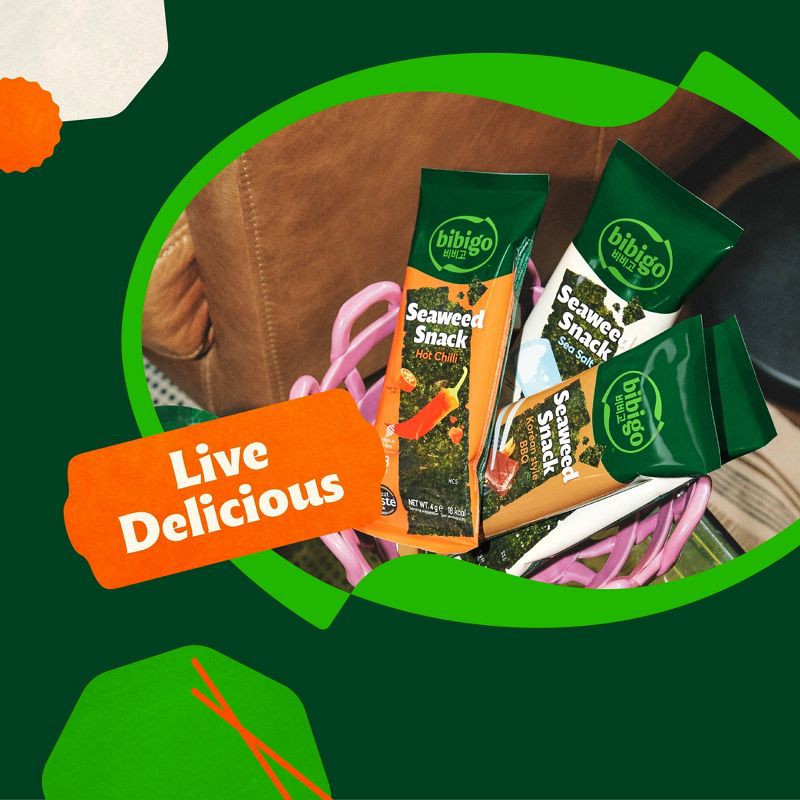 slide 6 of 7, Bibigo Hot Chili Seaweed Crisps - 0.14oz, 0.14 oz