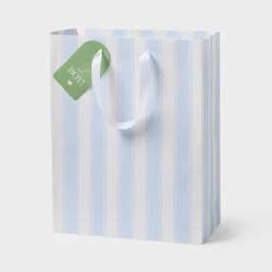 Large Striped Baby Shower Gift Bag with Tag Blue - Spritz™