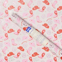 96"x30" Disco Cowboy Birthday Gift Wrapping Paper Pink - Spritz™