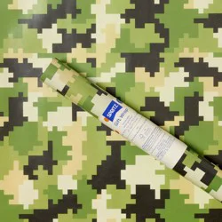 96"x30" Camouflage Birthday Gift Wrapping Paper Green - Spritz™