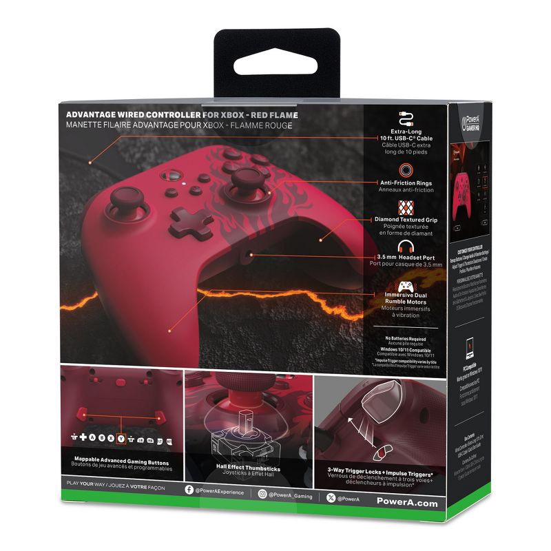 slide 11 of 11, PowerA Advantage Wired Controller for Xbox Series X|S - Red Flame, 1 ct