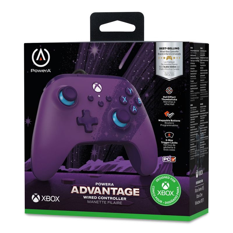 slide 11 of 12, PowerA Advantage Wired Controller for Xbox Series X|S - Celestial Purple, 1 ct