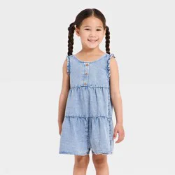 Toddler Girls' Denim Romper - Cat & Jack™ Blue 3T