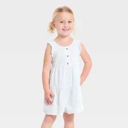 Toddler Girls' Striped Romper - Cat & Jack™ Blue 3T