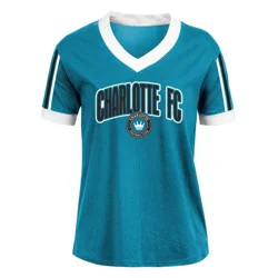 MLS Charlotte FC Women's V-Neck Ringer T-Shirt - M