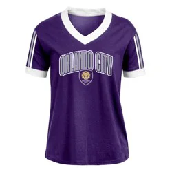 MLS Orlando City SC Women's V-Neck Ringer T-Shirt - S