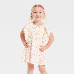 Toddler Girls' Strawberry Woven Dress - Cat & Jack™ Cream 2T