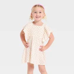 Toddler Girls' Strawberry Woven Dress - Cat & Jack™ Cream 4T