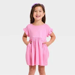 Toddler Girls' Short Sleeve Dress - Cat & Jack™ Pink 3T