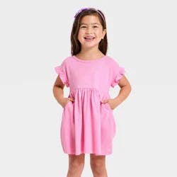 Toddler Girls' Short Sleeve Dress - Cat & Jack™ Pink 4T