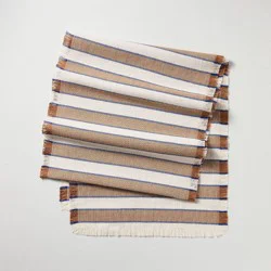 Hearth & Hand with Magnolia 72"x14" Striped Table Runner Sour Cream/Toffee - Hearth & Hand™ with Magnolia