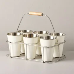 Hearth & Hand with Magnolia Metal and Rubberwood Caddy Sour Cream - Hearth & Hand™ with Magnolia