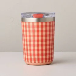 Hearth & Hand with Magnolia 13 fl oz Stainless Steel Insulated Travel Mug Red Gingham - Hearth & Hand™ with Magnolia