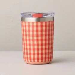 Hearth & Hand with Magnolia 13 fl oz Stainless Steel Insulated Travel Mug Red Gingham - Hearth & Hand™ with Magnolia