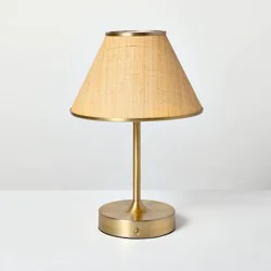 Hearth & Hand with Magnolia Woven Portable Table Lamp Brass (Includes LED Light Bulb) - Hearth & Hand™ with Magnolia