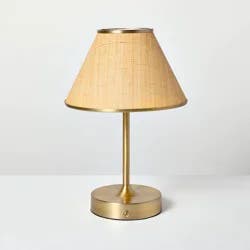 Hearth & Hand with Magnolia Woven Portable Table Lamp Brass (Includes LED Light Bulb) - Hearth & Hand™ with Magnolia