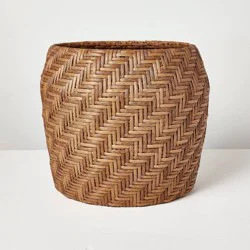 Hearth & Hand with Magnolia 12"x14" Small Round Woven Patterned Outdoor Plant Basket - Hearth & Hand™ with Magnolia