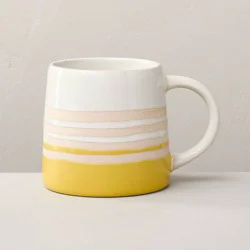 Hearth & Hand with Magnolia 16.5 fl oz Ceramic Mug Yellow Stripe - Hearth & Hand™ with Magnolia