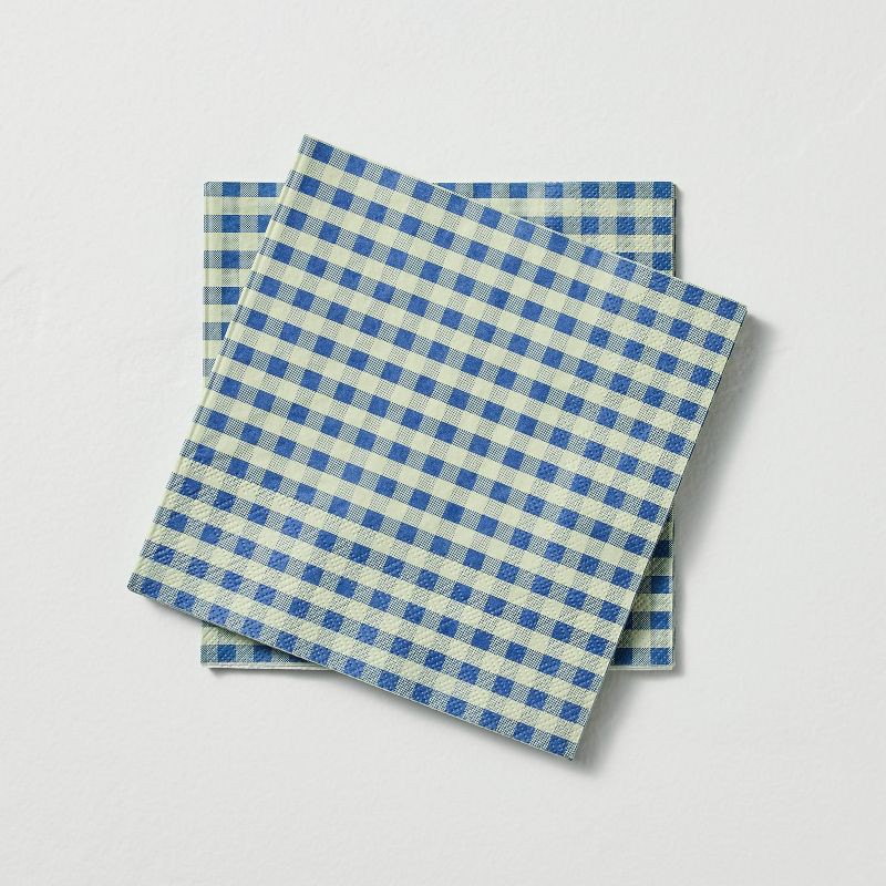 slide 1 of 3, Hearth & Hand with Magnolia 20pk Disposable Paper Napkins Gingham - Hearth & Hand™ with Magnolia, 20 ct
