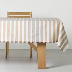 Hearth & Hand with Magnolia 84"x60" Striped Tablecloth Cream - Hearth & Hand™ with Magnolia