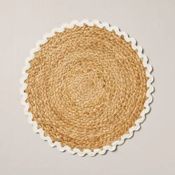 Hearth & Hand with Magnolia Round Woven Charger Rickrack Trim Cream - Hearth & Hand™ with Magnolia