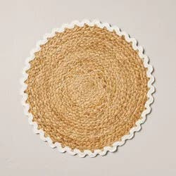 Hearth & Hand with Magnolia Round Woven Charger Rickrack Trim Cream - Hearth & Hand™ with Magnolia