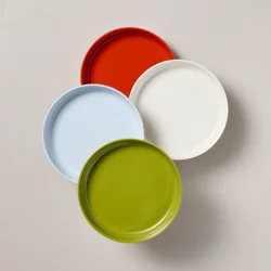 Hearth & Hand with Magnolia 4pk 6.25" Melamine Appetizer Plates Cream/Poppy Green/Blue - Hearth & Hand™ with Magnolia