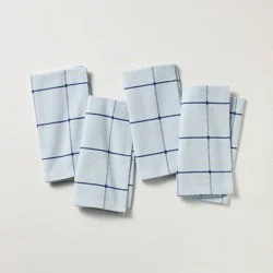 Hearth & Hand with Magnolia 4pk Cloth Napkin Blue Gingham - Hearth & Hand™ with Magnolia