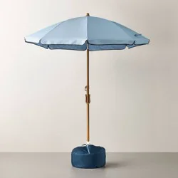 Hearth & Hand w/Magnolia Furniture Beach Umbrella Blue/Gingham - Hearth & Hand™ with Magnolia