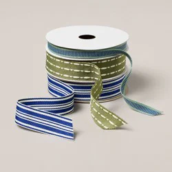 Hearth & Hand with Magnolia Gifting Ribbon Blue/Green - Hearth & Hand™ with Magnolia