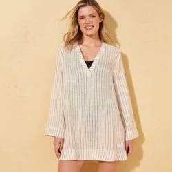 Andie Swim Women's Paula Tunic Cover Up - Black Striped M