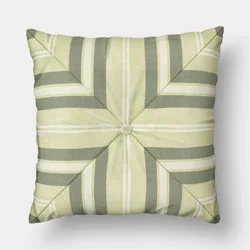 Threshold designed w/Studio McGee 18"x18" Pieced Stripe Outdoor Patio Throw Pillow Green - Threshold™ designed with Studio McGee