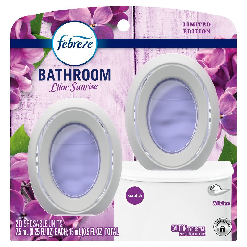 slide 2 of 12, Febreze Bathroom Air Freshener Lilac Sunrise - 2ct, 2 ct
