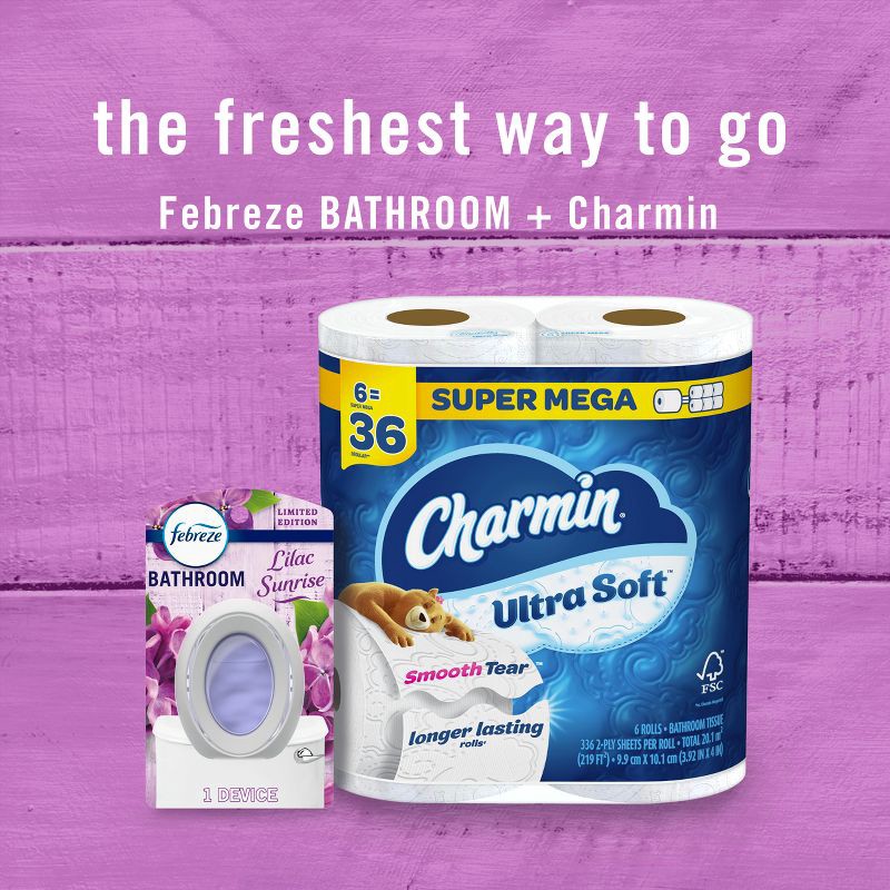 slide 9 of 12, Febreze Bathroom Air Freshener Lilac Sunrise - 2ct, 2 ct