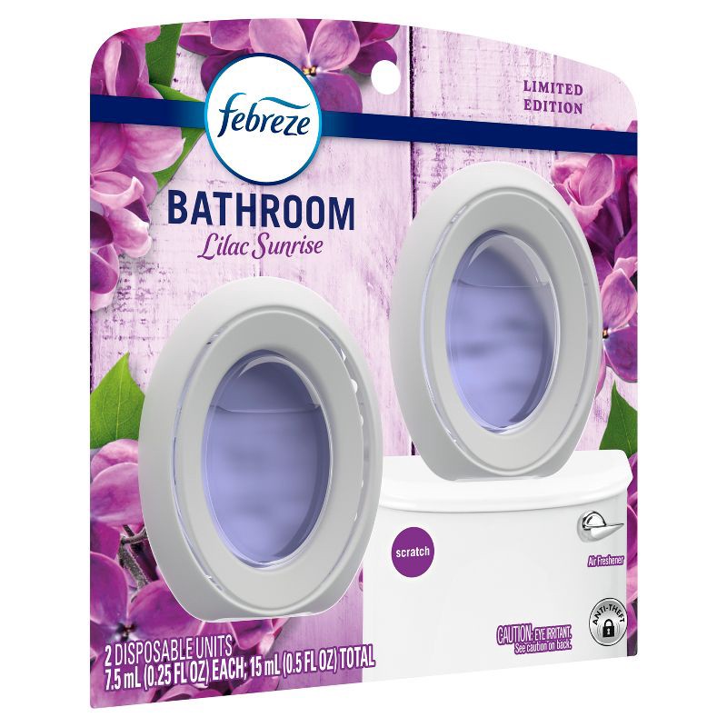 slide 10 of 12, Febreze Bathroom Air Freshener Lilac Sunrise - 2ct, 2 ct