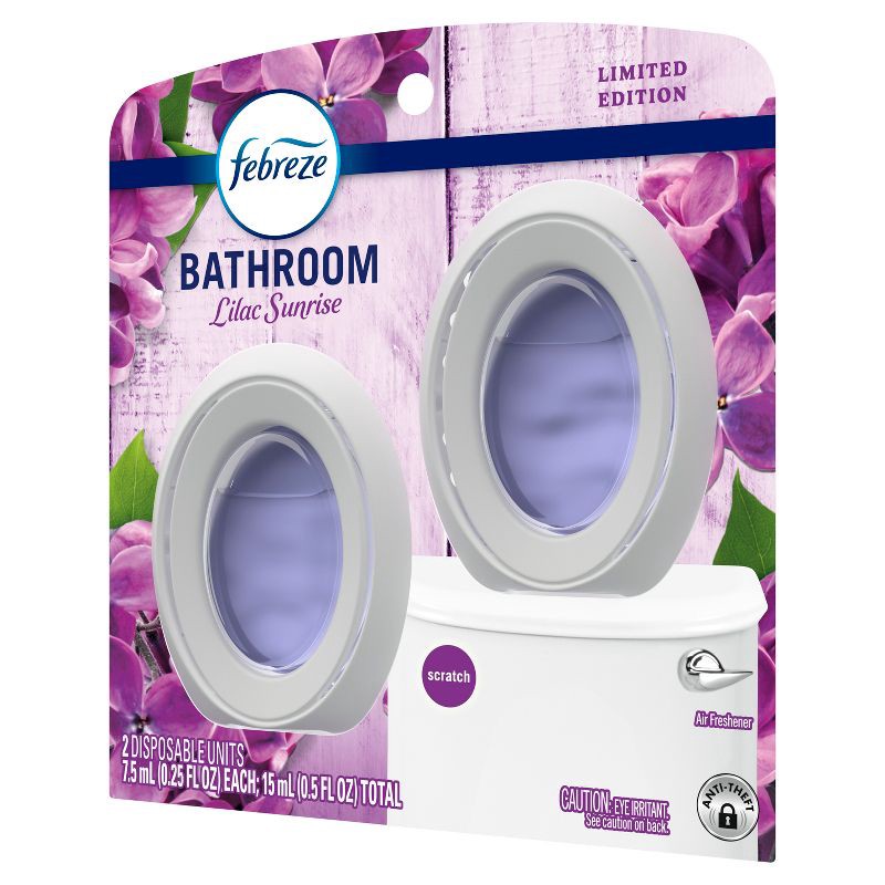 slide 11 of 12, Febreze Bathroom Air Freshener Lilac Sunrise - 2ct, 2 ct