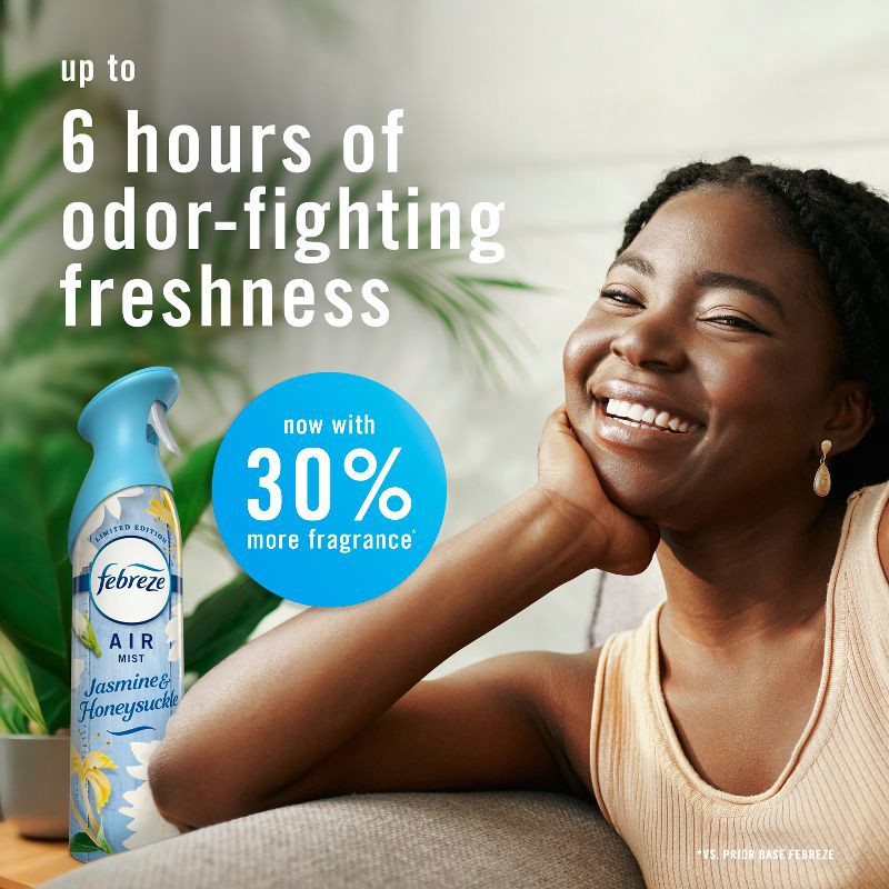 slide 8 of 13, Febreze Odor-Fighting Air Freshener Jasmine & Honeysuckle, 1 ct