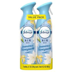 Febreze Odor-Fighting Air Freshener Jasmine & Honeysuckle - 2ct: Aerosol, Non-Powered