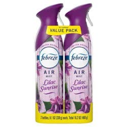 Febreze Odor-Fighting Air Freshener Lilac Sunrise - 2ct: Aerosol, Non-Powered
