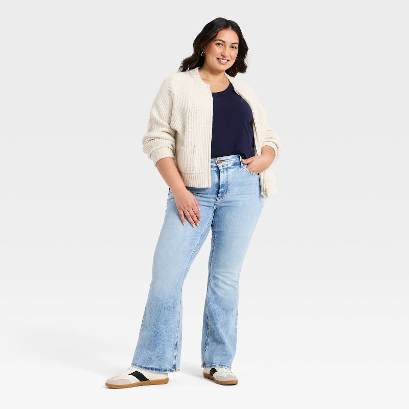 slide 3 of 3, Women's High-Rise Vintage Flare Jeans - Ava & Viv™ Light Wash 18, 1 ct