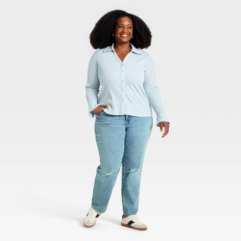 slide 3 of 3, Women's Mid-Rise Boyfriend Jeans - Ava & Viv™ Medium Wash 26, 1 ct