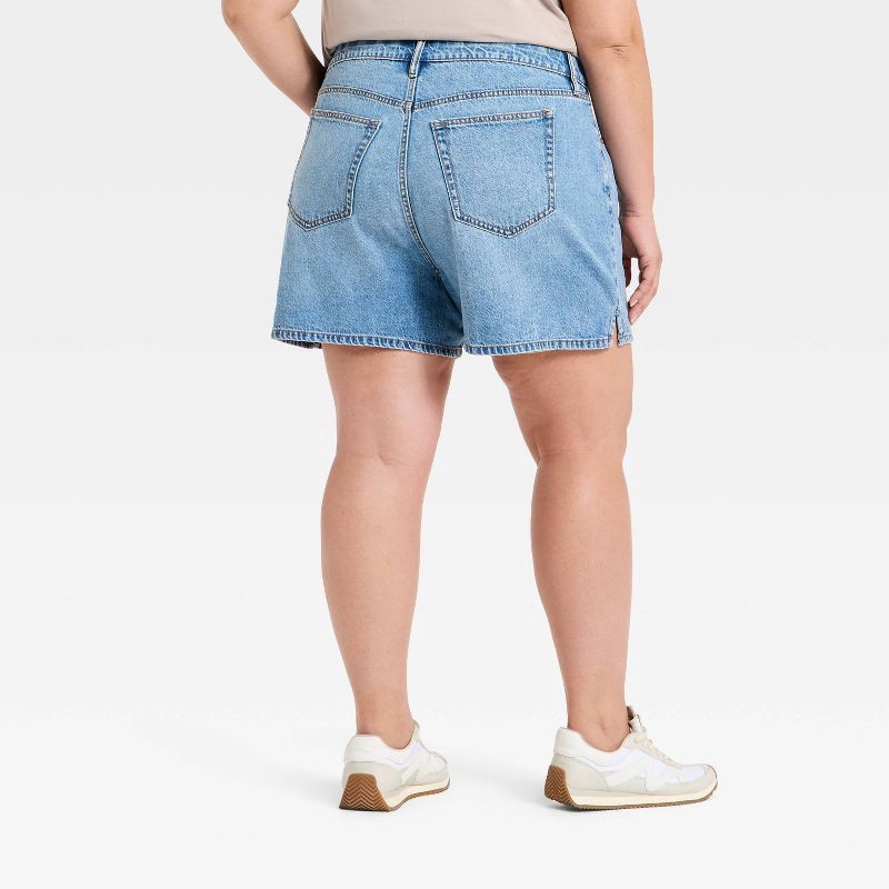 slide 2 of 3, Women's High-Rise Split Hem Jean Shorts - Ava & Viv™ Medium Wash 18, 1 ct