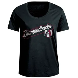 MLB Arizona Diamondbacks Women's Bi-Blend Scoop Neck T-Shirt - M